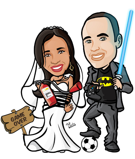 Caricatura de Casamento Nerd Star Wars