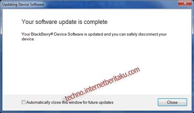 Upgrade OS BlackBerry Done