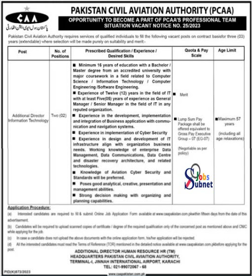 Pakistan Civil Aviation Authority PCAA Jobs 2023 Latest Advertisement