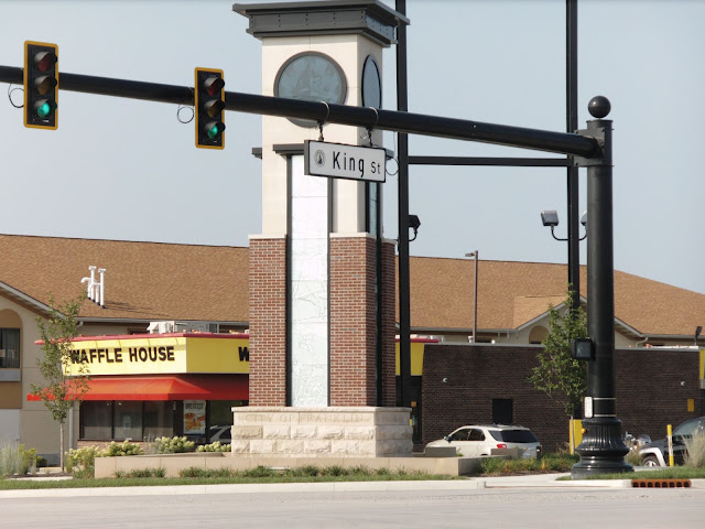 one of the towers and a waffle house