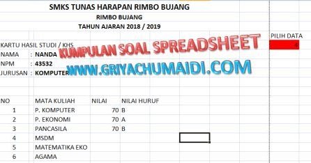  Kumpulan Soal Uas Spreadsheet Pilihan Ganda Lengkap 