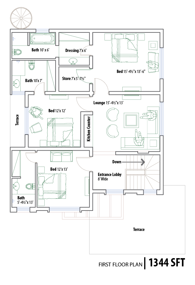 10 Marla House Maps