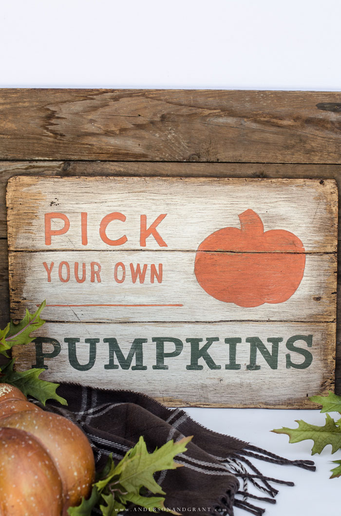 Pick Your Own Pumpkins Fall Sign