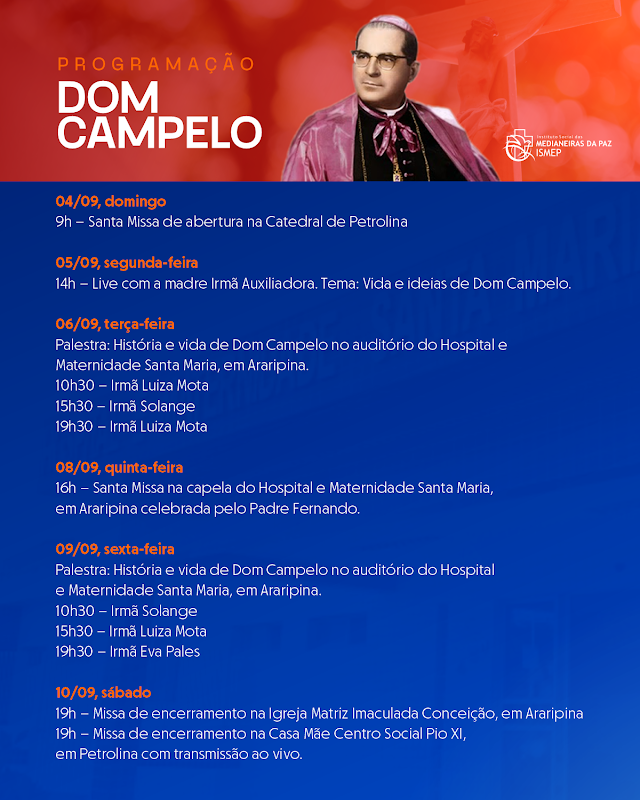 Instituto Social das Medianeiras da Paz promove semana festiva em homenagem à Dom Campelo de Aragão