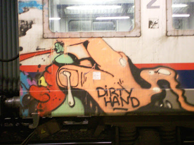 dirty hand train graffiti