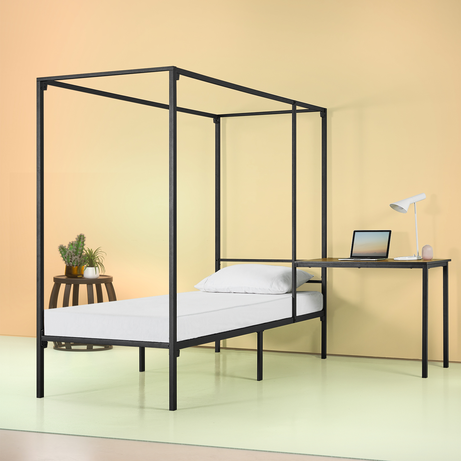 Zinus Kenn 72 Canopy Bed Frame With Desk Twin Walmart Com Walmart Com Zinus Kenn 72 Canopy Bed Frame With