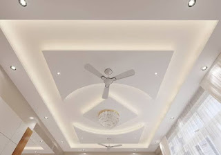 2 fan styles hall false ceiling design