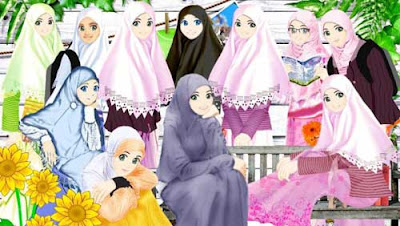 gambar kartun muslim muslimah