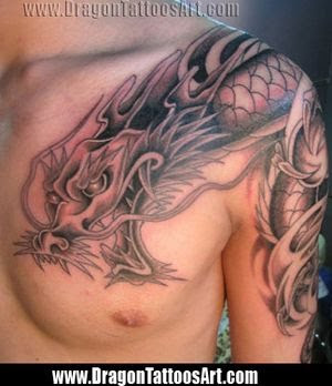 Chest Dragon Tattoos