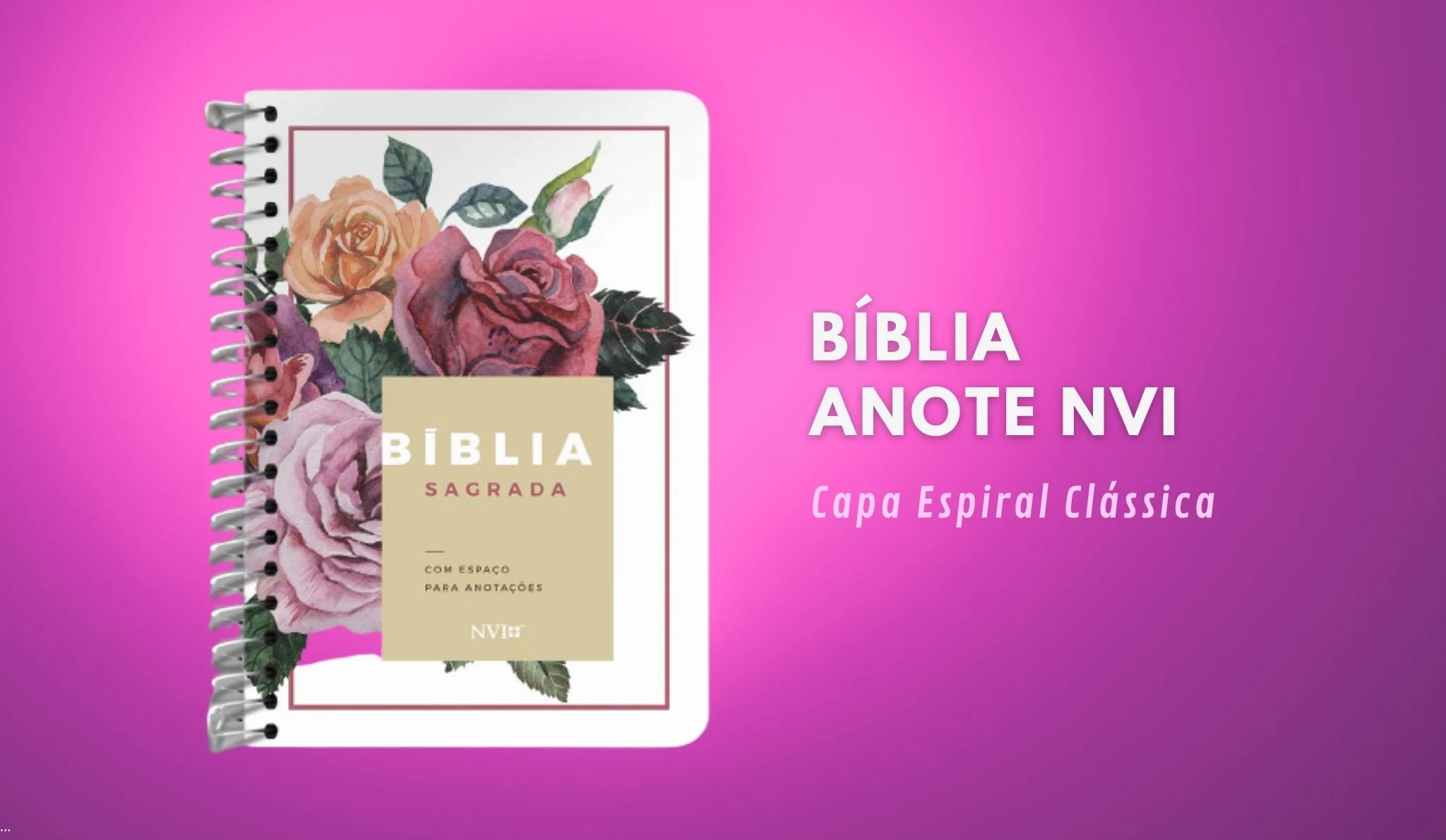Bíblia Anote NVI Espiral Floral Grande