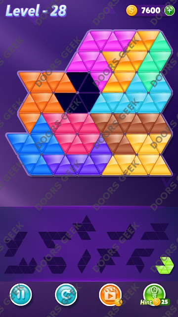 Block! Triangle Puzzle 11 Mania Level 28 Solution, Cheats, Walkthrough for Android, iPhone, iPad and iPod