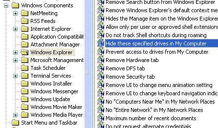  hide all drive