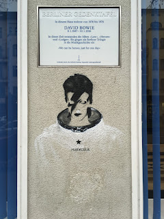 Graffiti of David Bowie at his house in Berlin