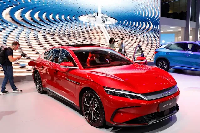 Cover Image Attribute: Byd Han on display during the "Mondial de l'Automobile" in Paris.  / Source: Chesnot/Getty Images