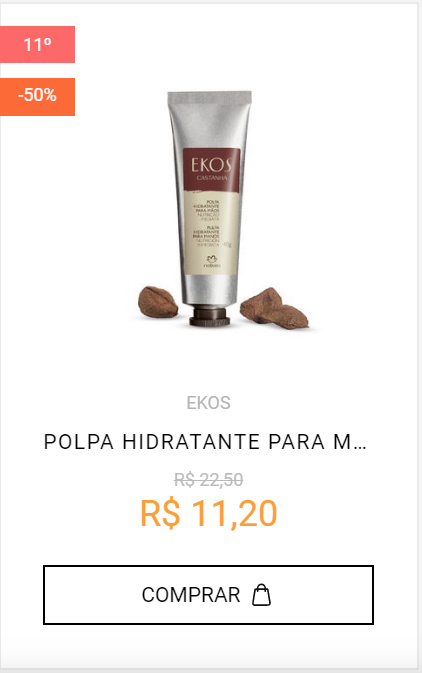 POLPA HIDRATANTE PARA MÃOS EKOS CASTANHA