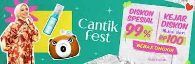 Tokopedia: Promo Cantik Fest Diskon Special 99% Dan Diskon Mulai Rp.100