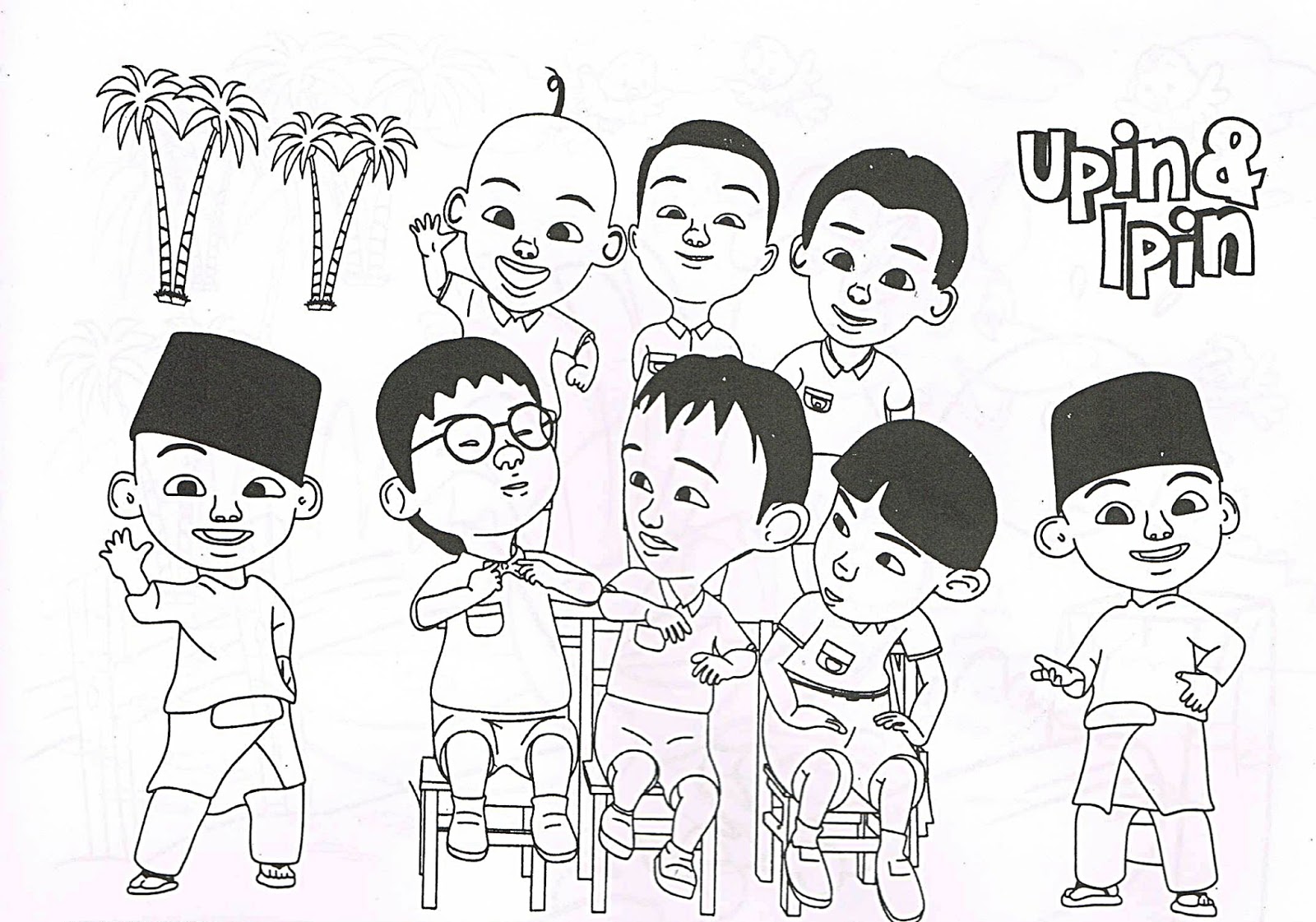 10 Mewarnai Gambar Upin Dan Ipin Terbaru