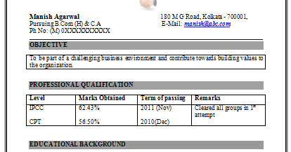 Download Good Resume Freshers Www Greeneyewire Com