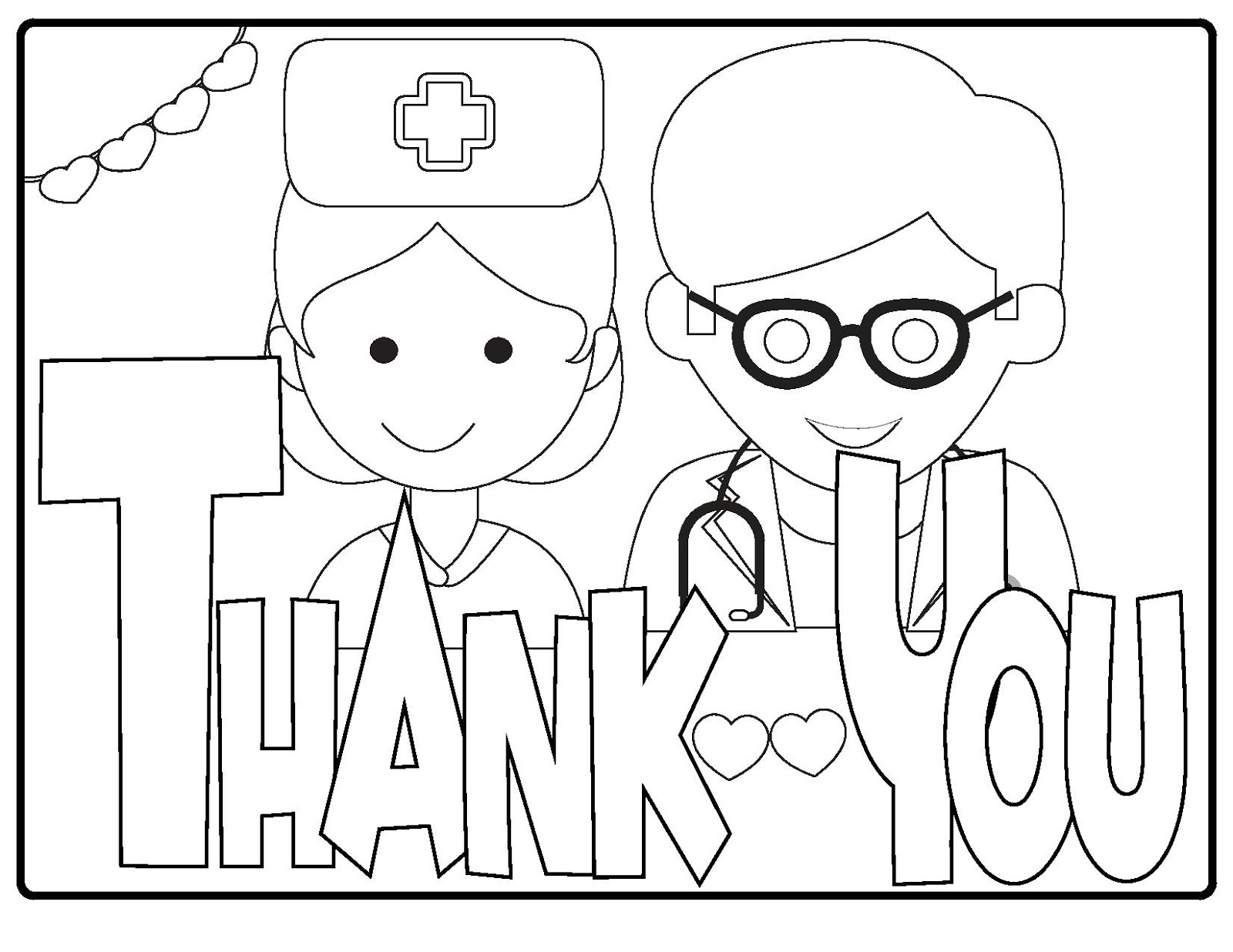 free thank you medical staff nhs colouring poster printable
