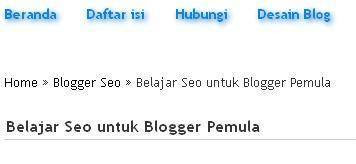 breadcrumb seo untuk blogspot