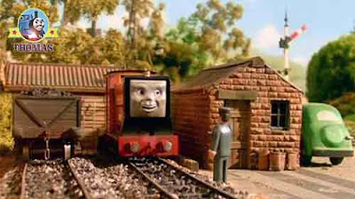 Sodor narrow gauge engine diesel Rusty the train told his rail driver 