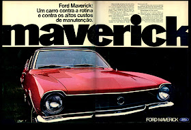 propaganda Ford Maverick - 1973.  brazilian advertising cars in the 70. os anos 70. história da década de 70; Brazil in the 70s. propaganda carros anos 70. Oswaldo Hernandez.