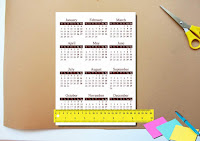 24) 2019 mini calendars ''Brown and White''