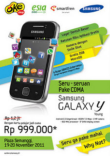 Harga ponsel Samsung Galaxy Y CDMA