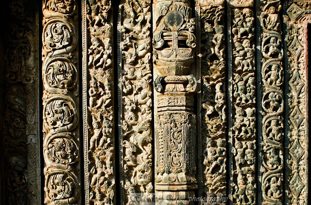 section of the south door showing all the nine layers of the door jamb with small intricate sculptures