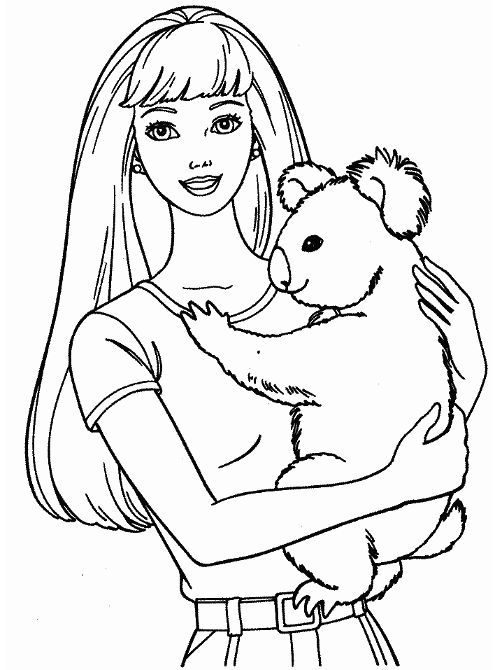 Download Barbie coloring pages holding puppy | kentscraft