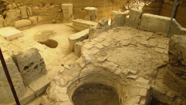 Early Christian olive press on display in Mytilene's archaeological museum