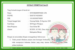 Surat Pernyataan Untuk Pendaftaran PPPK (P3K) 2019