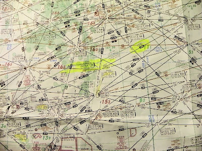 High Altitude ENROUTE Map of UFO Encounter By Pilot Oct. 1998