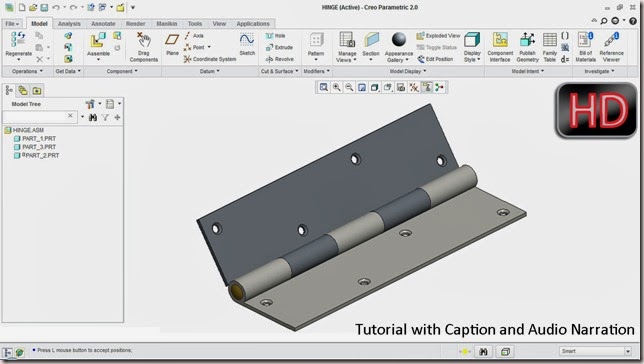 Setting up a Hinge (Pin) Mechanism in Creo Parametric 2
