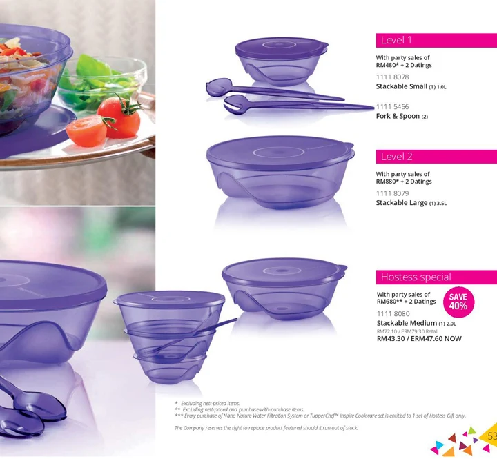 Contoh set esklusif Tupperware Level Set