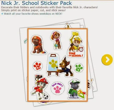 Paw Patrol Free Printable School Sticker Pack.
