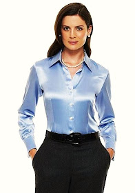 Shiny silk satin blouses for women