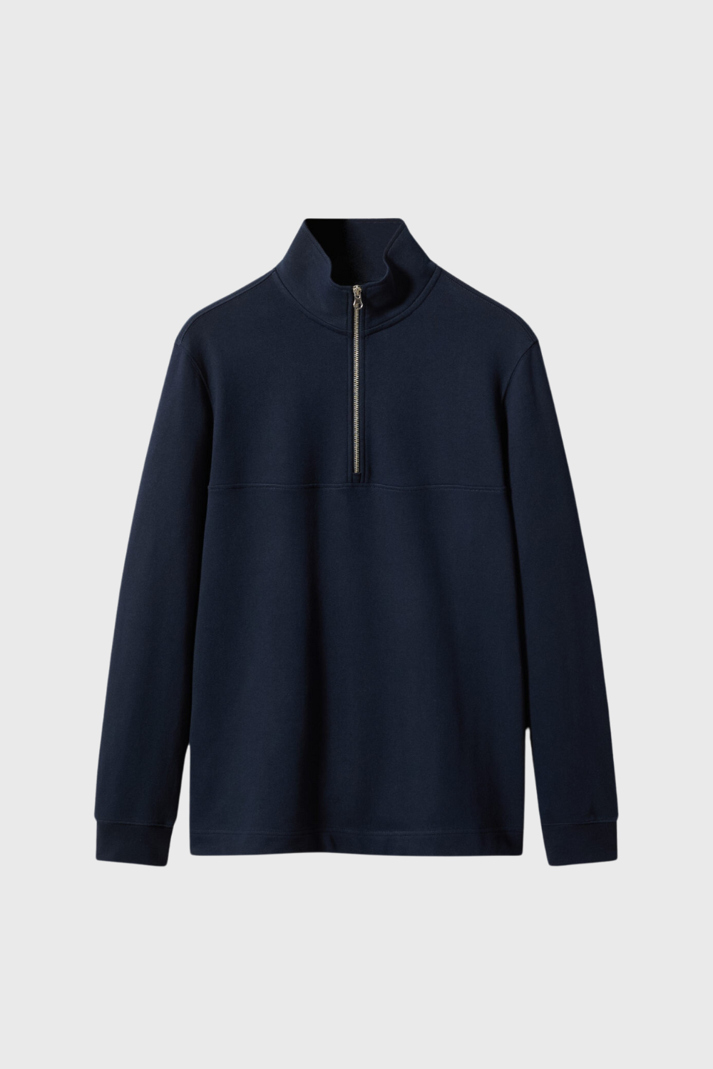 cotton sweatshirt with zipper neck