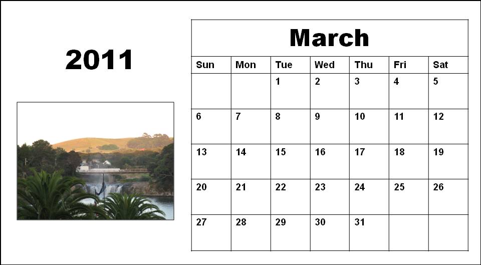 blank calendar 2011 march. Blank Calendar Template March