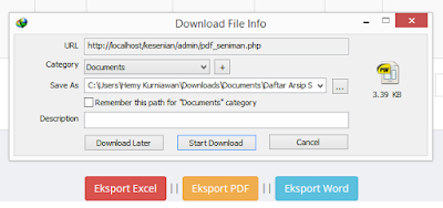 Export Tabel MySql ke PDF dengan PHP