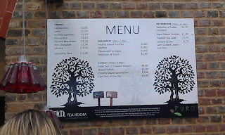 William Morris Gallery Tea Room menu