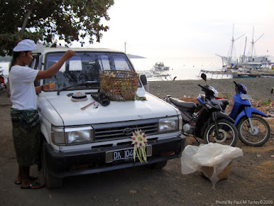 The Rusty Bucket also receives a good blessing , Pemuteran, NW Bali, Sea Rovers Dive Centre