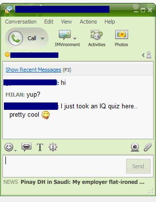 yahoo messenger IQ test