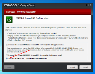 I would like to use COMODO SecureDNS Server.