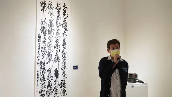 ▲磺溪美展「磺溪奬」書法篆刻類-鄭世宗《蘇軾 西江月 黃州中秋》。（圖／記者林明佑攝）