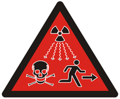 IAEA Warnschild nukleare Strahlung neu