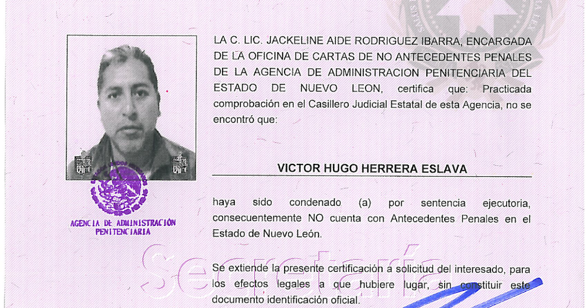 Carta De Antecedentes No Penales Lazaro Cardenas Michoacan