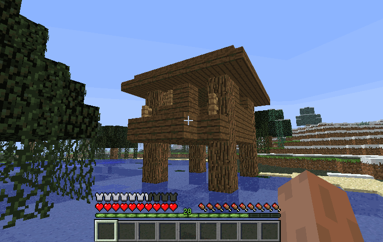 Minecraftプレイ日記 ウィッチの小屋 Witch Huts を発見しました