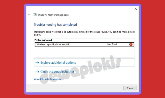 Cara Mengatasi Wireless Capability is Turned Off di Laptop