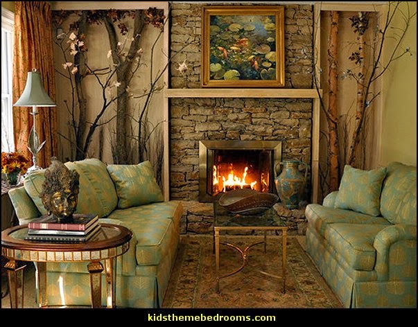 Cabin Themed Living Room Decor